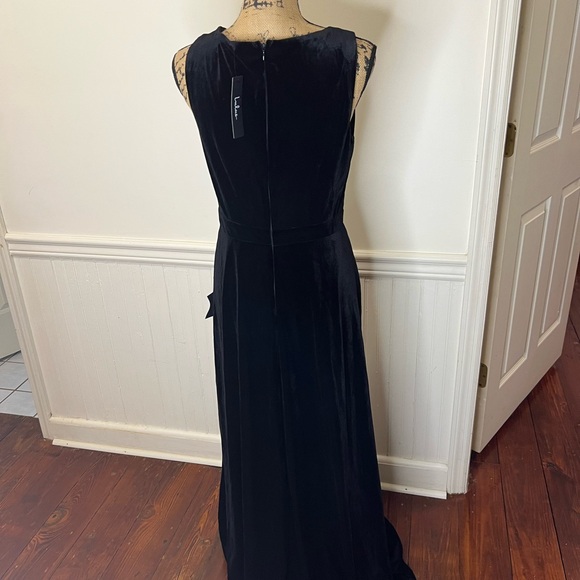 Lulus black velvet sleeveless maxi dress size L - Picture 9 of 11